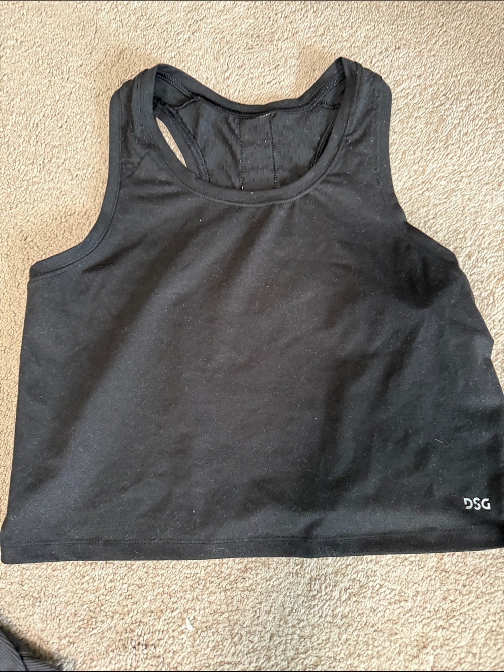 DSG Black Racerback Crop Tank